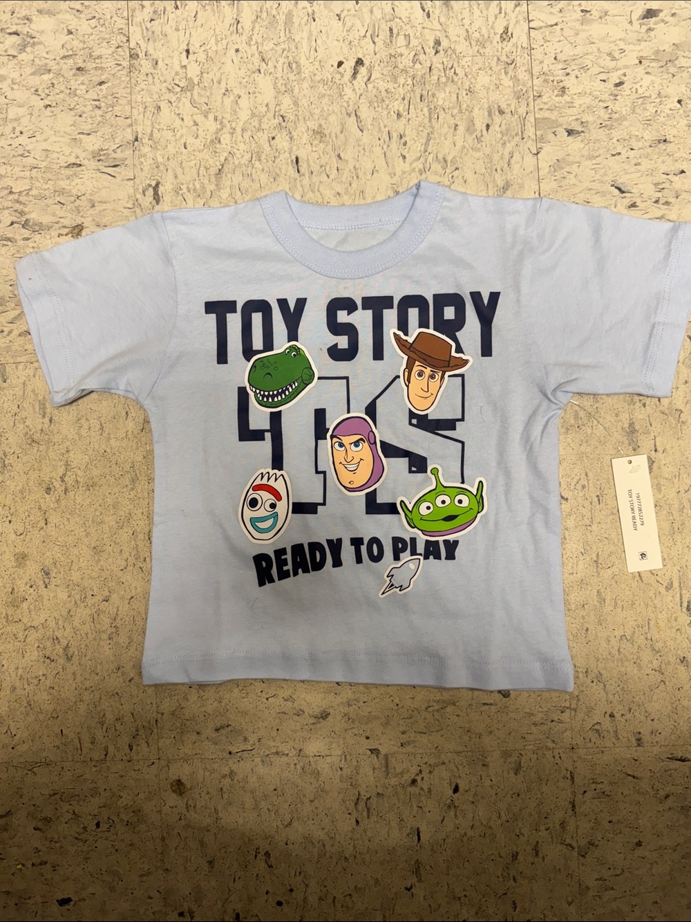 Disney‎ Light Blue Toy Story 45 'Ready to Play' Graphic Tee